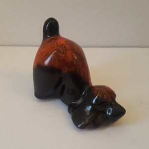 Canuk Pottery Dog Vintage Ceramic Black Red-Brown Niagara Falls